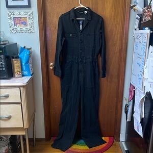 Target universal thread black denim wide leg jumpsuit